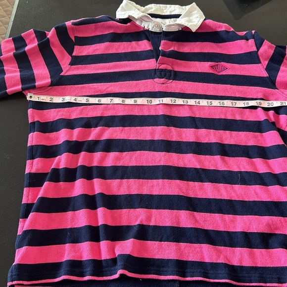 Ovadia & Sons Pink Black Rugby Polo Long Sleeve Shirt. Size M - Picture 9 of 12